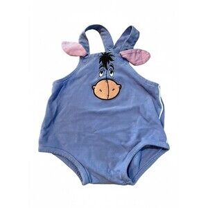 Vintage Disney Pooh Eeyore One Piece Romper 90s Toddler Kids 6/9 Months HTF